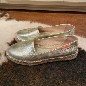 Gold espadrilles